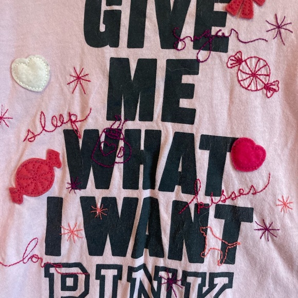 Victoria Secret Pink T-Shirt “Give me What I Want!” - Picture 2 of 4